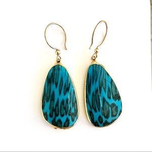 Blue gold Drop Earrings